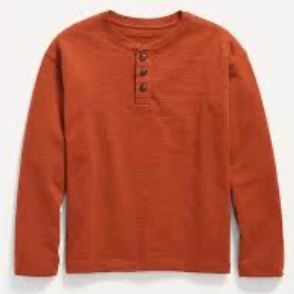 Old Navy sz 8 (M) Boys Henley. Burnt Orange. Like new. Smoke free home.
